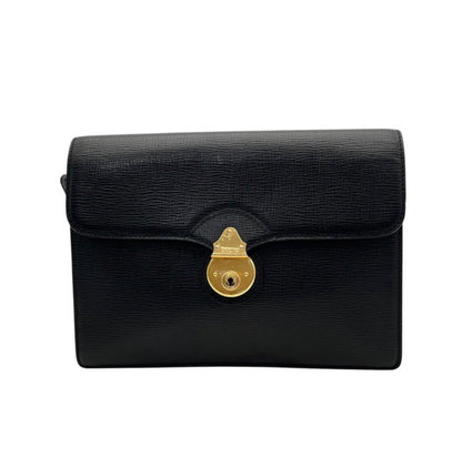Burberrys Vintage Textured Leather Lock Clutch Bag