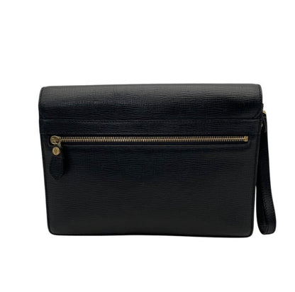 Burberrys Vintage Textured Leather Lock Clutch Bag