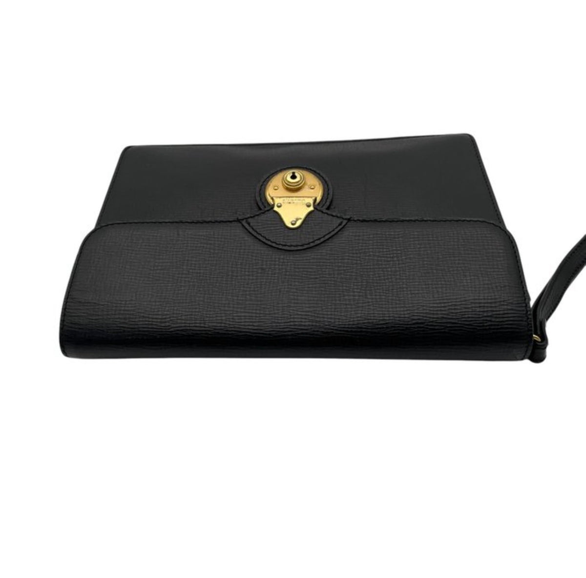 Burberrys Vintage Textured Leather Lock Clutch Bag