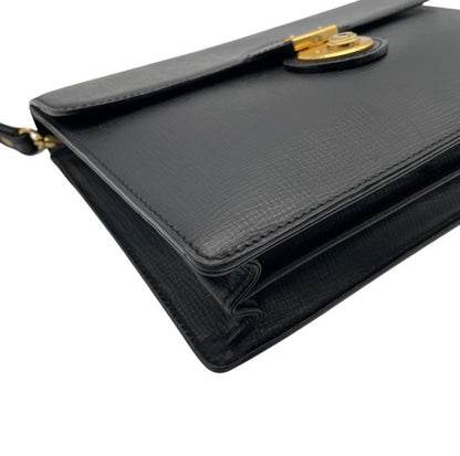 Burberrys Vintage Textured Leather Lock Clutch Bag