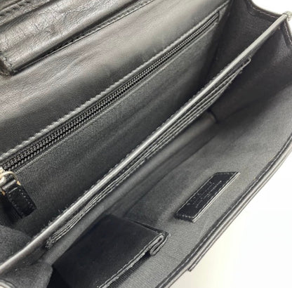 Salvatore Ferragamo Leder-Clutch Schwarz